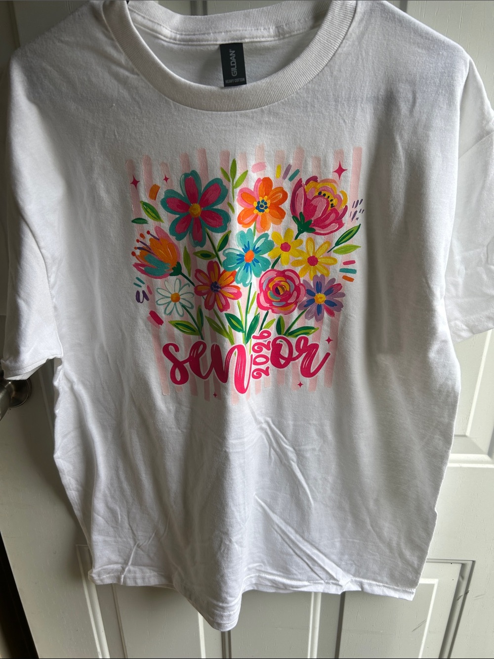 White Senior Floral Graphic Tee